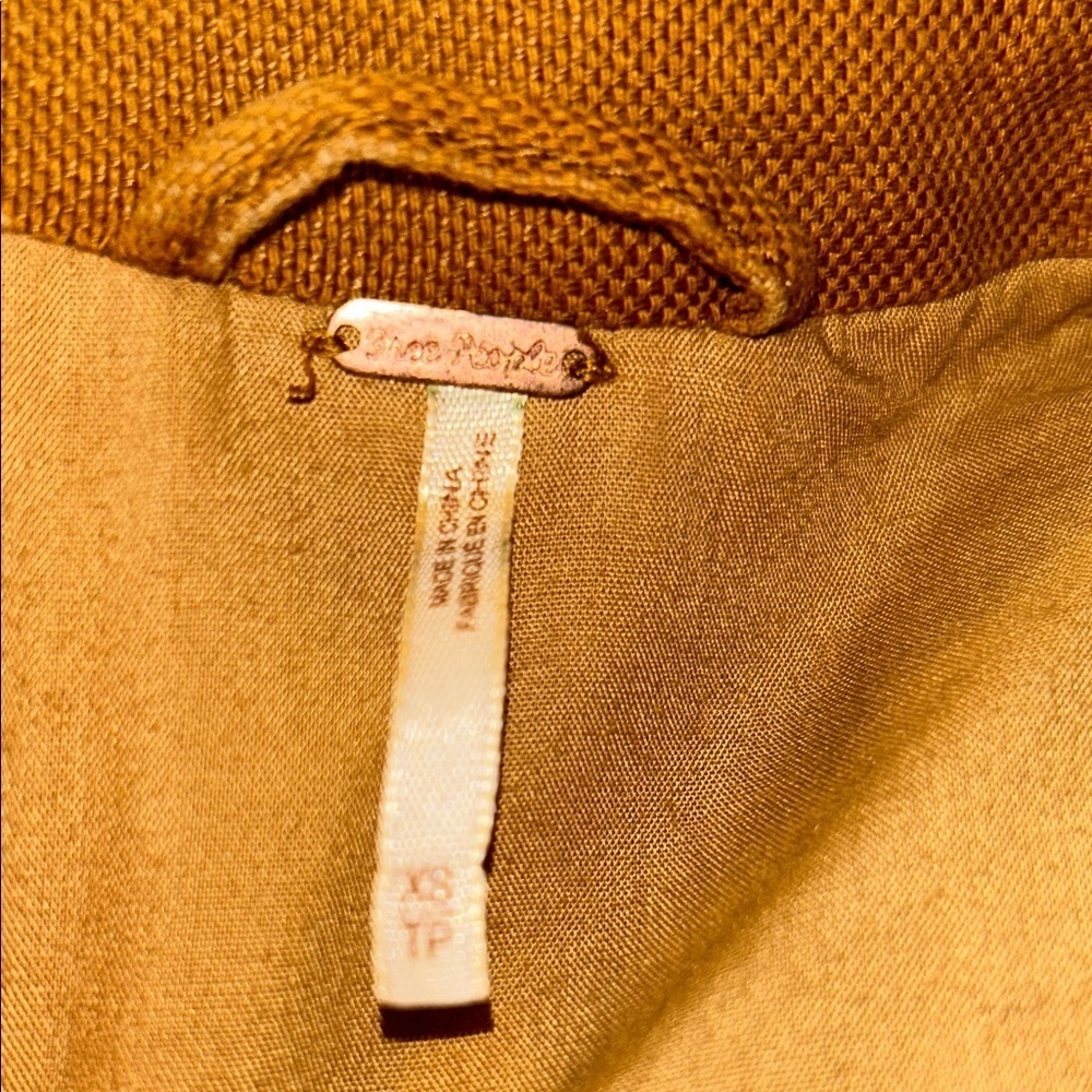 Free People Women's Mustard Double-Breasted Jacket - Picture 6 of 6